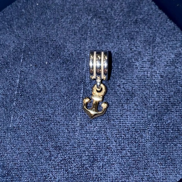 PANDORA Anchor Two Tone Dangle Charm - Rare retired - Picture 4 of 5